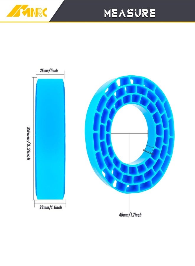 NMNRC 4Pcs Soft 1.55'' Silicone Rubber Insert Foam for 95-97mm Tire 1.55 Inch Wheel Rim Upgrades Part Blue - Image 2